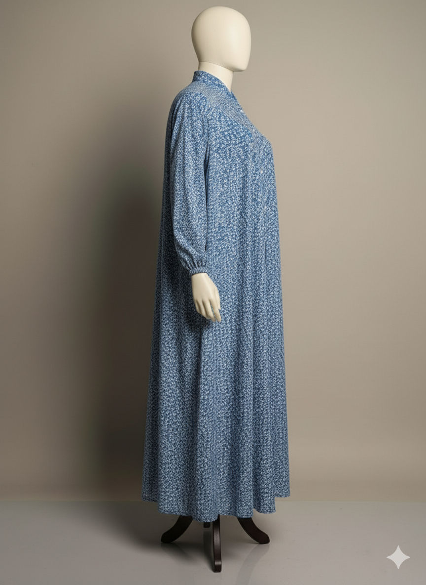 Blue Floral Georgette abaya