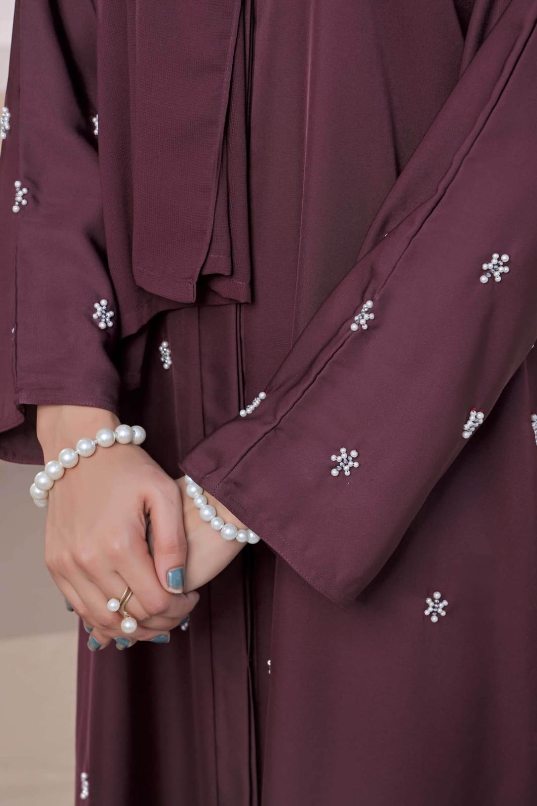 Mahroon Stone Abaya