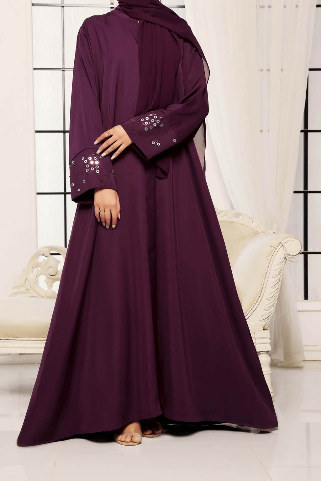 Burgundy Abaya
