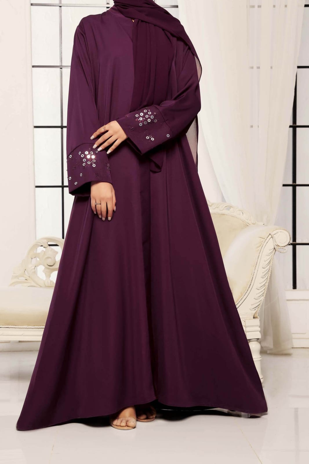 Burgundy Abaya