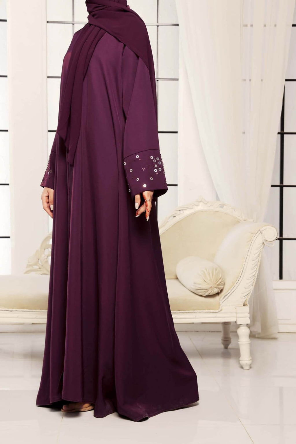 Burgundy Abaya