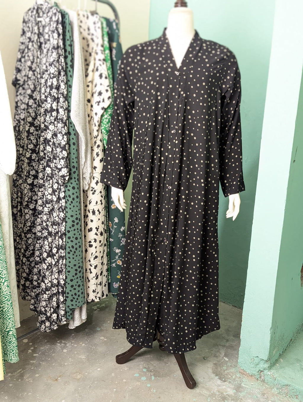 Printed Dotted Abaya
