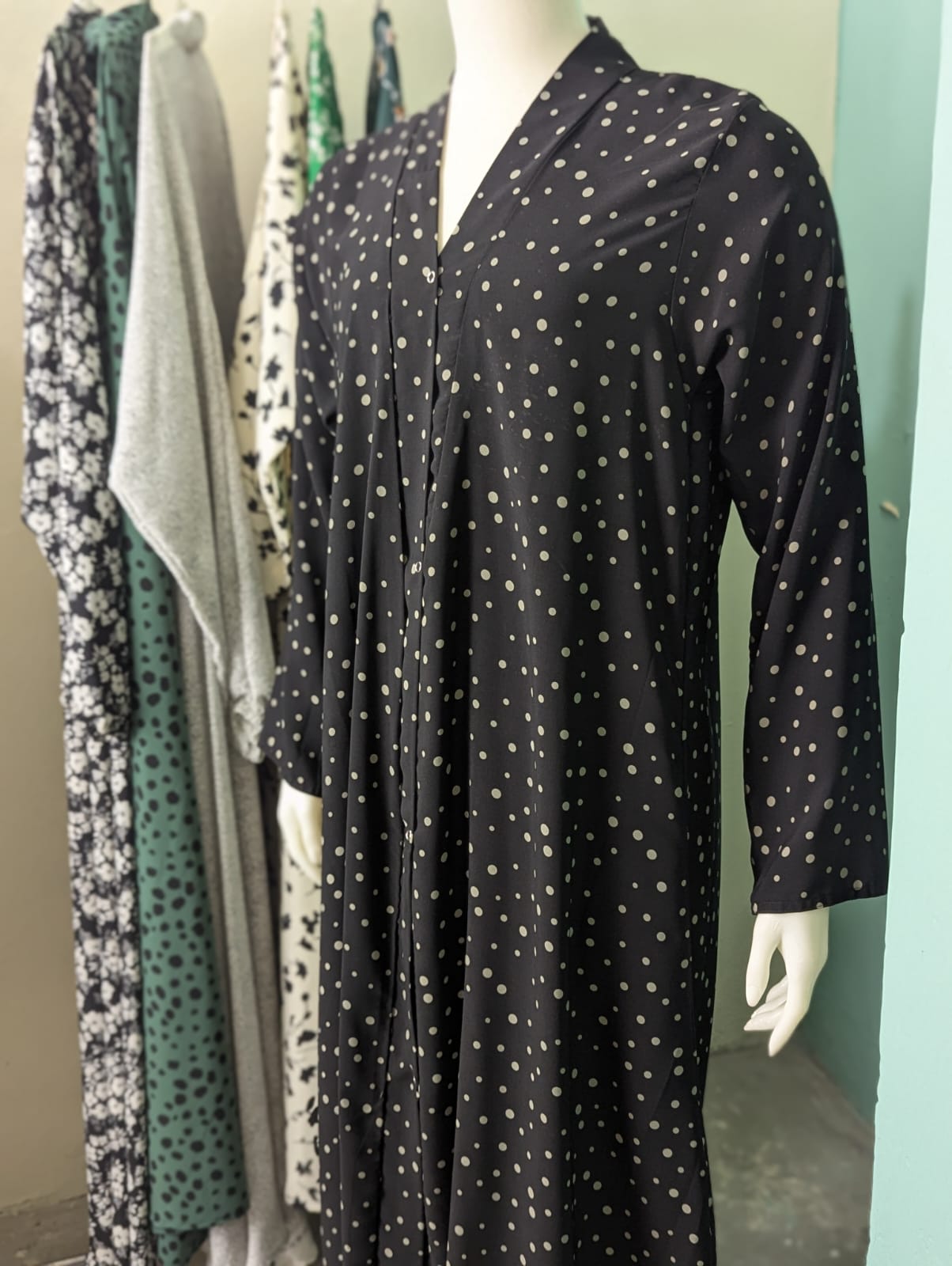 Printed Dotted Abaya