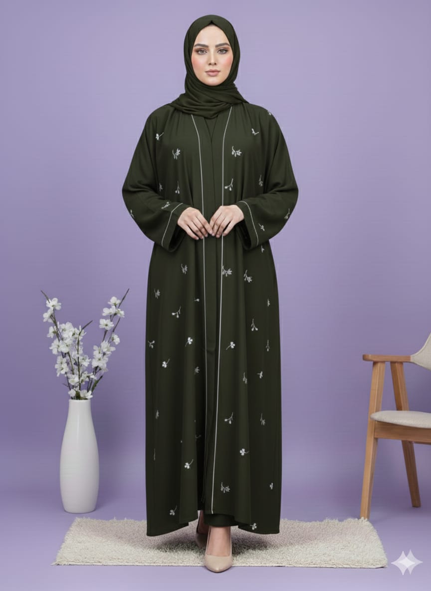 Embroidered Abaya,  Premium Nida Fabric