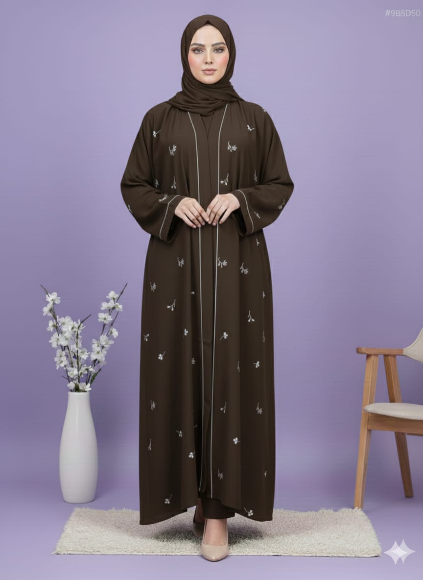 Embroidered Abaya,  Premium Nida Fabric