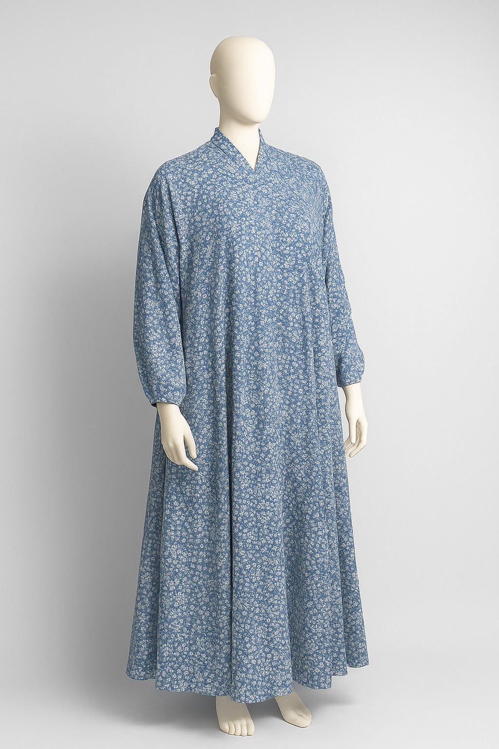 Blue Floral Georgette abaya